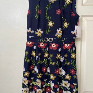 Enfocus Studio Floral Dress w/ Silver Buckle